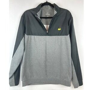 PGA Augusta Masters Tech Pullover Black Grey Colorblock Golf Quarter Zip Mens L